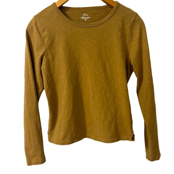 J.Crew Women's Ochre Organic Slub Cotton Long Sleeve Top Size XS - Picture 3 of 6
